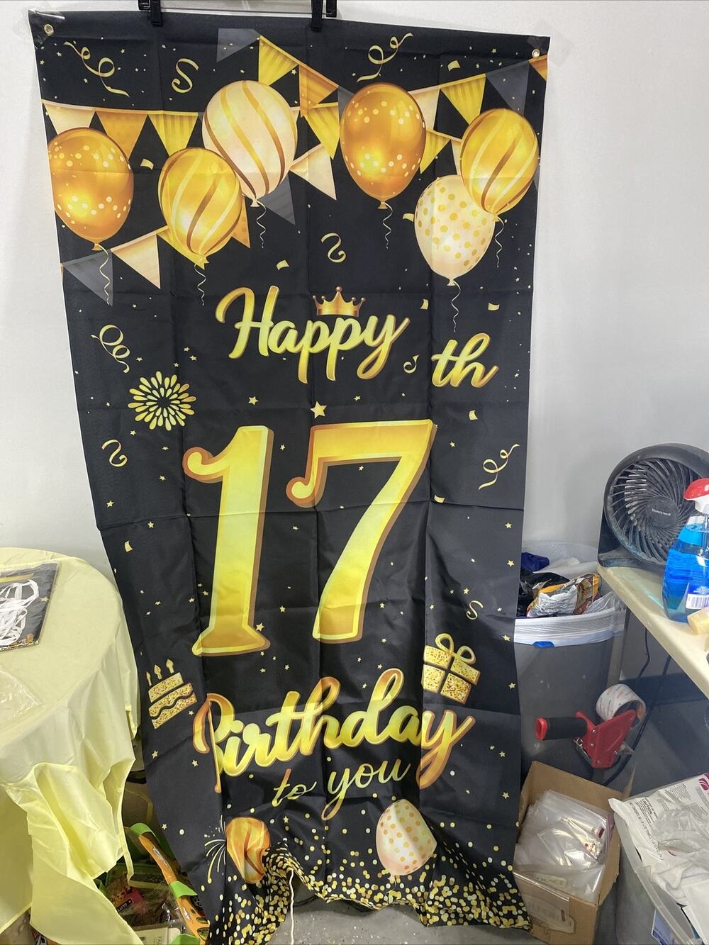 17th Birthday Decorations Backdrop Banner Happy 17th Birthday To You 72x39”